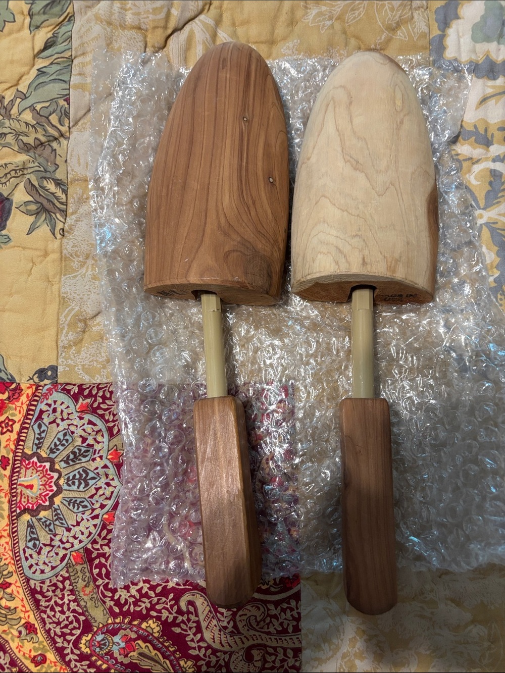 Wooden Shoe Trees - Pair in Natural & Medium Wood Tones